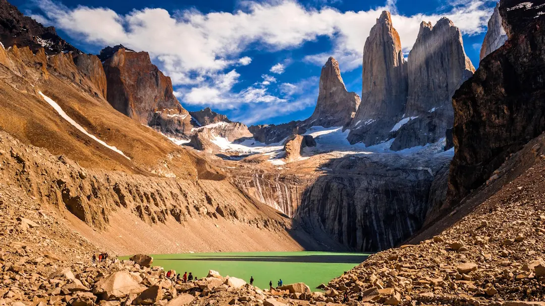 Torres del Paine base camp Chilean Patagonia - trekking and group adventure tours